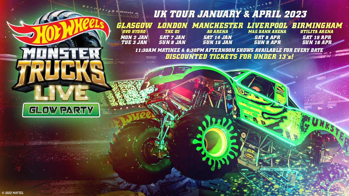Hot Wheels Monster Trucks Live Glow Party To Tour UK And European